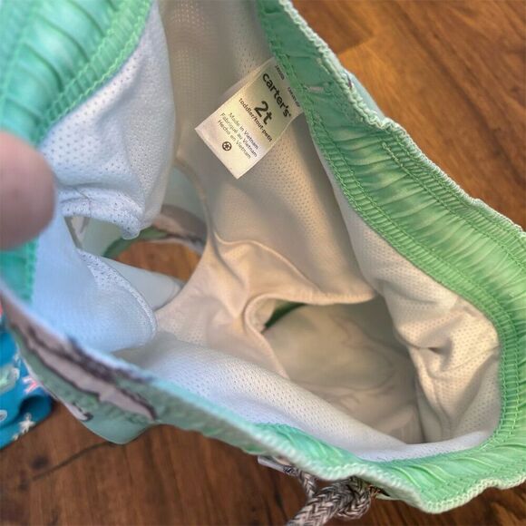 Carter's Toddler Shark Print Swim Shorts Size 2T Multicolor - Picture 4 of 4